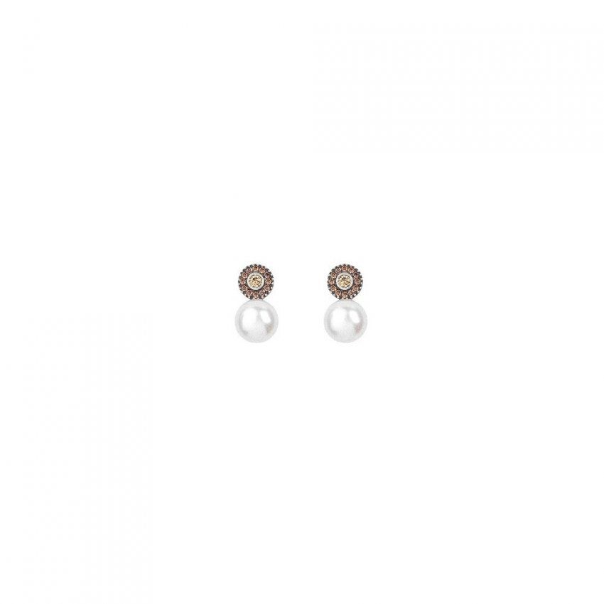 pendientes sunfield plata circon y perla pe060646