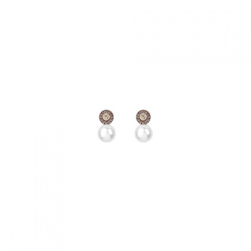 pendientes sunfield plata circon y perla pe060646